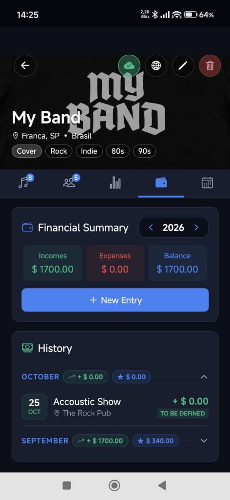 BandLink Finanças e Cachê